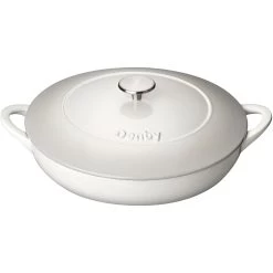 Denby Natural Canvas Gusseisentopf Flach Ø30 Cm, Weiß