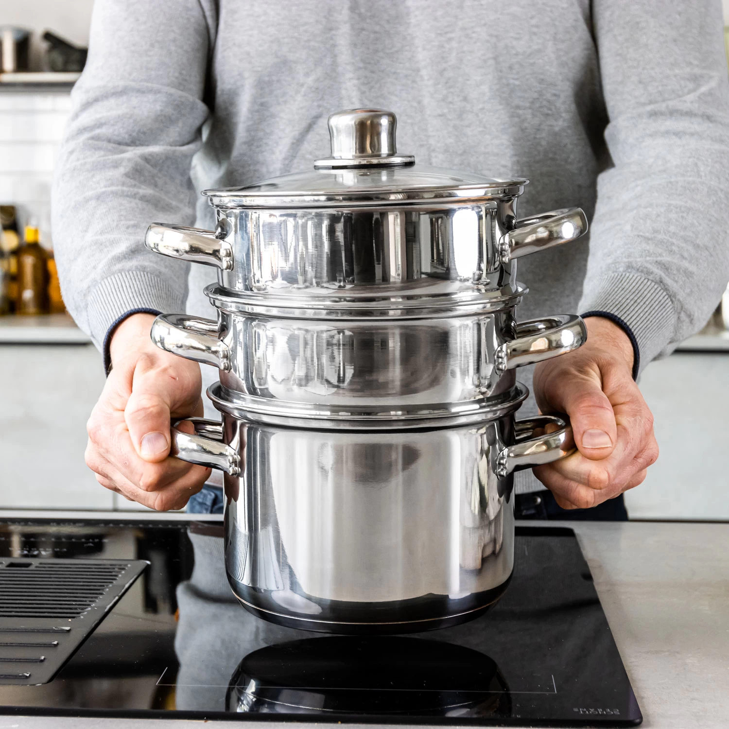 Kitchen Craft Three Tier Dampfgarer, 4 Teile, 18 Cm – Bild 4