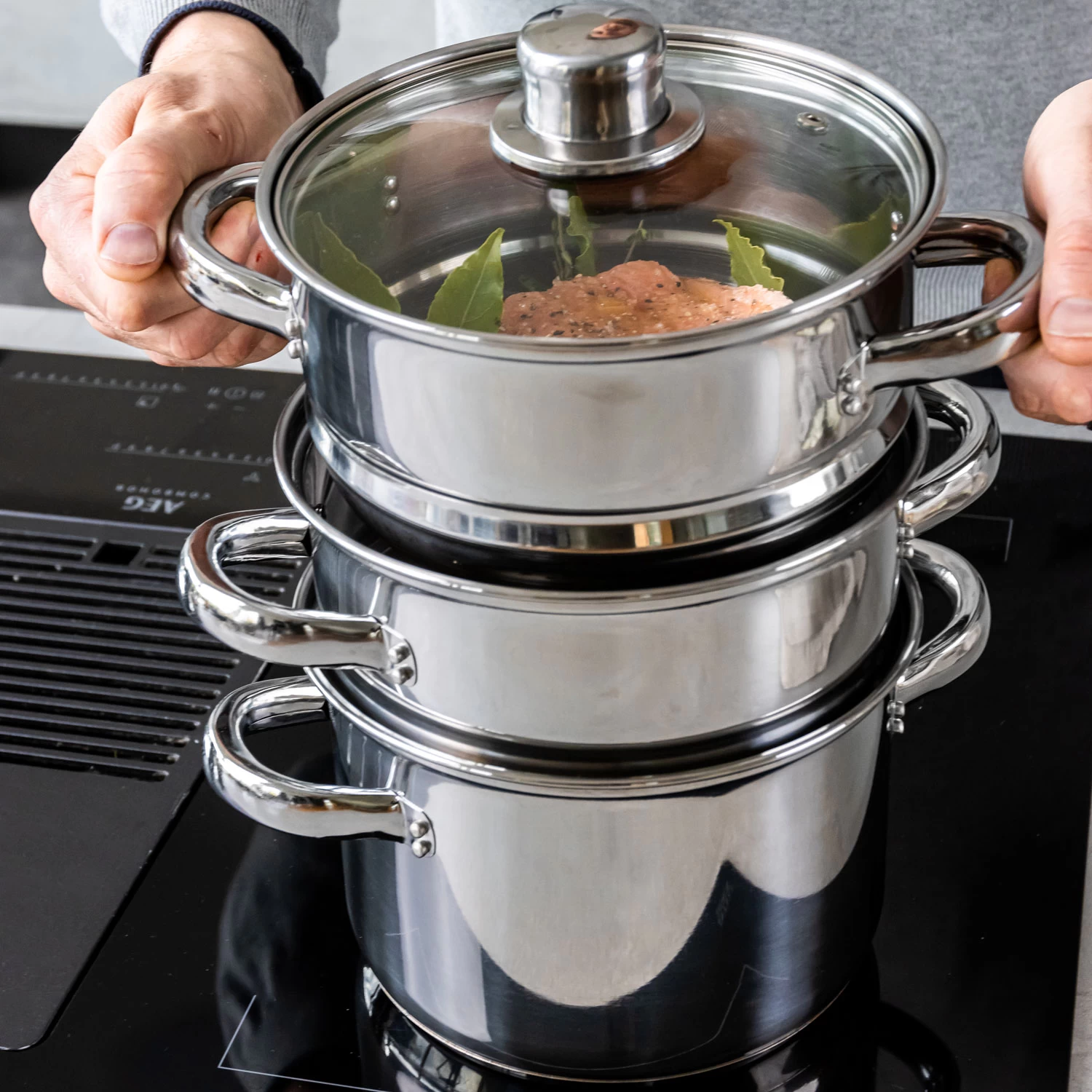 Kitchen Craft Three Tier Dampfgarer, 4 Teile, 18 Cm – Bild 5