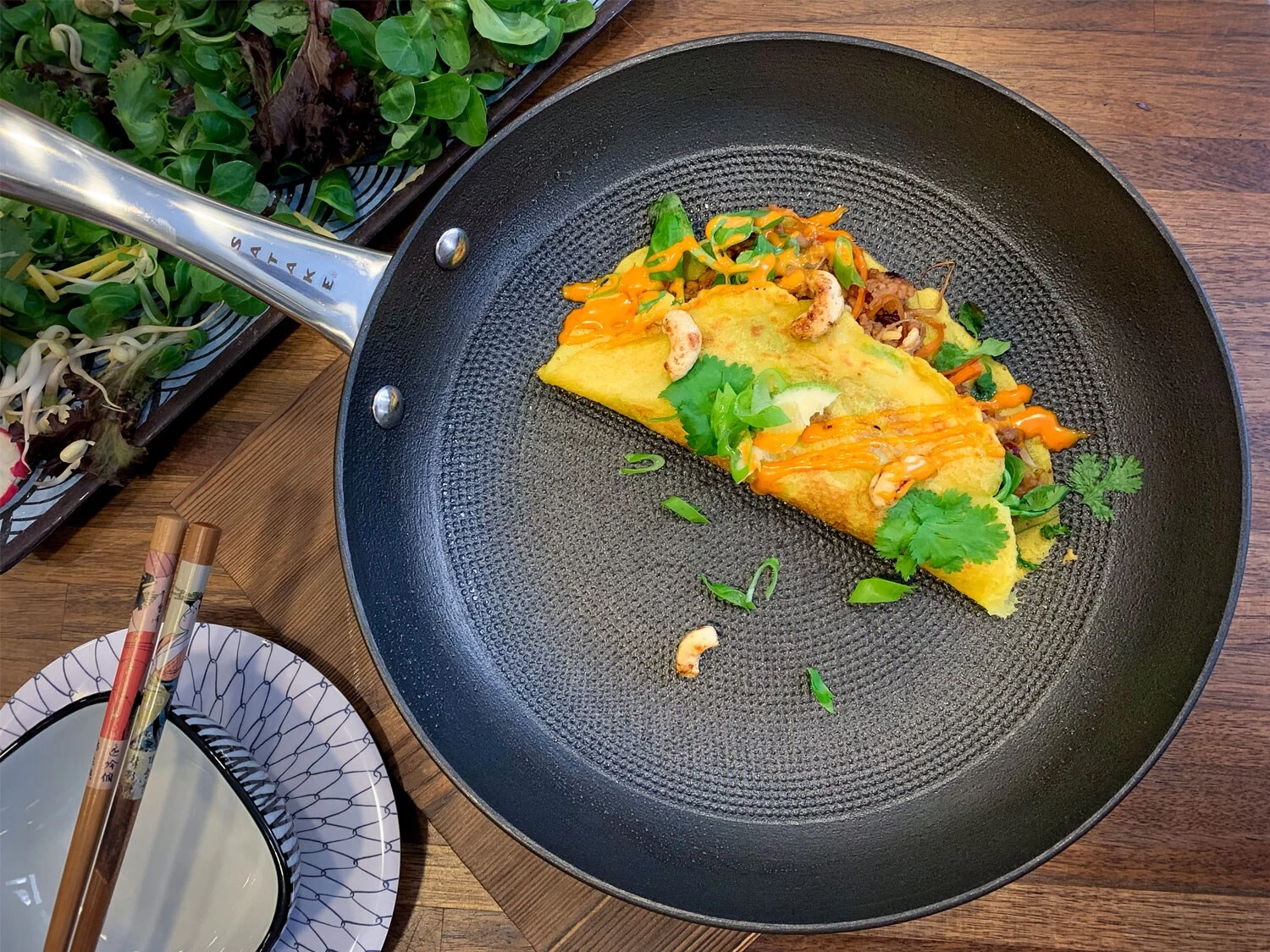 Satake Grillpfanne Leichtgusseisen, Honeycomb/ Ø28 – Bild 2