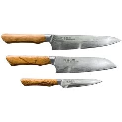 Satake Kaizen Messerset 3-er Set Gyuto 21 Cm, Santoku 18 Cm & Petty 12 Cm