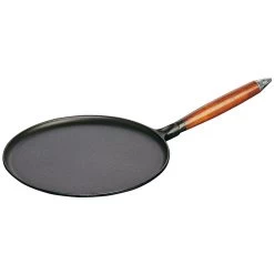 Staub Eierkuchenpfanne Mit Holzgriff 28 Cm, Schwarz