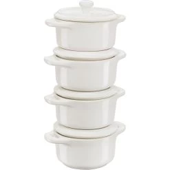 Staub Topfset Mini Ø10 4-er Set, Ivory White