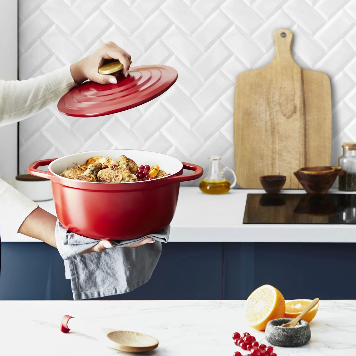 Tefal Air Oval Topf Rot, 4,7 L/24 Cm – Bild 3