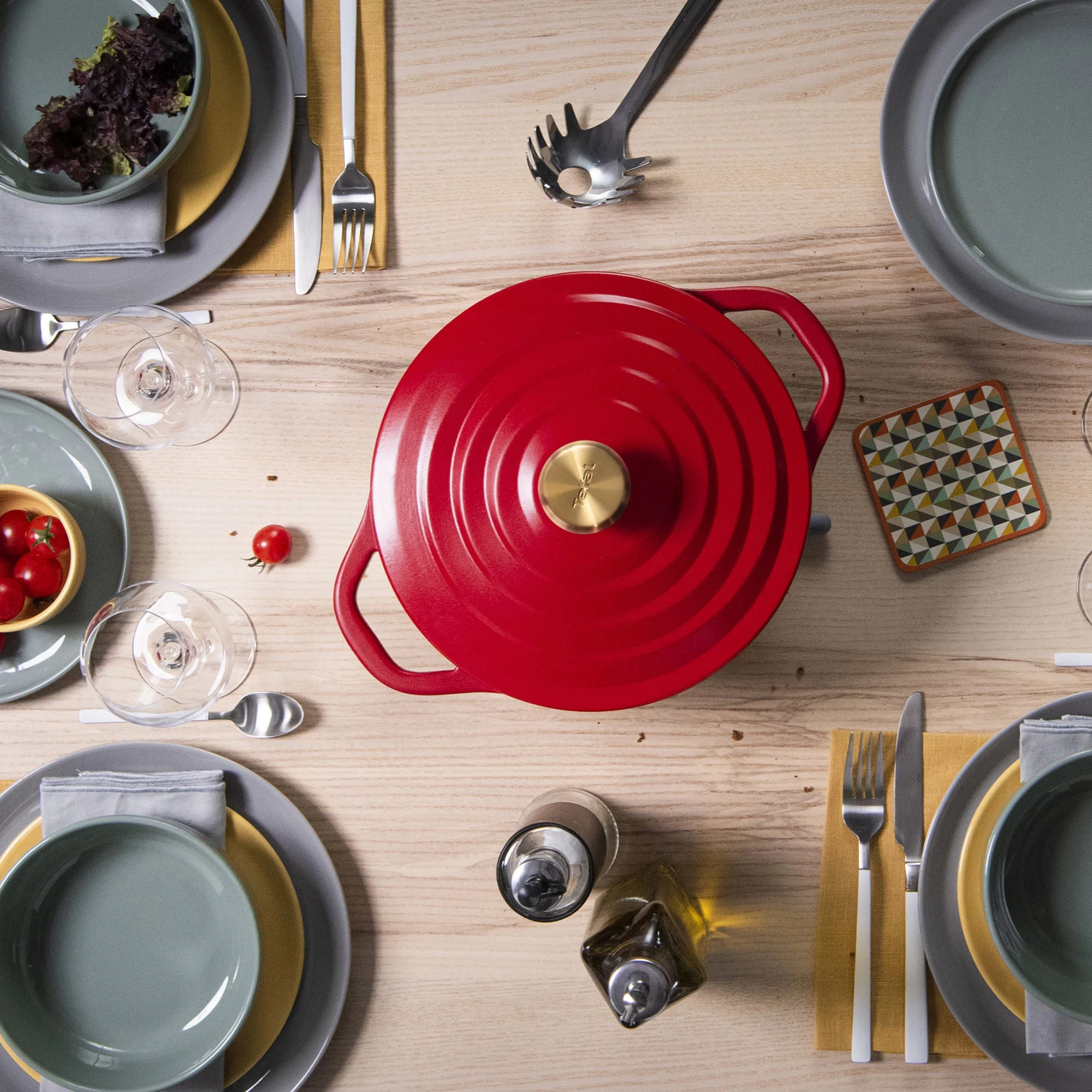 Tefal Air Oval Topf Rot, 4,7 L/24 Cm – Bild 5